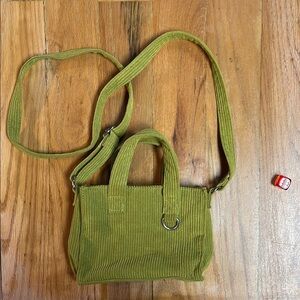 Green Corduroy Mini Shoulder Bag